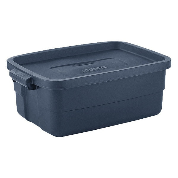 10 gal Storage Tote, Dark Indigo Metallic, Plastic, 23 7/8 in L x 15 7/8 in W x 8 7/8 in H