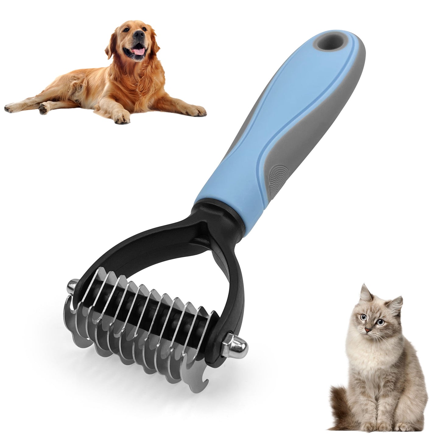 Pet Cleaning Brush, Large Medium Small Sensitive Long or Short Hair Cats Dogs Brush for Shedding and Grooming, Removes Tangled Hair