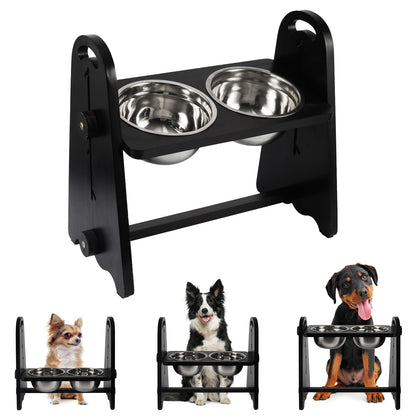 Adjustable Height Raised Dog Feeder - Stylish Elevated Bowls for Medium to Large Dogs, Perfect for Food and Water