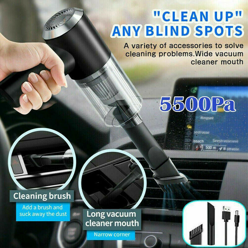 Handheld High Power Cordless Car Vacuum Cleaner - Portable and Rechargeable, Perfect for Easy Cleaning of Car Interior, Desktop, Sofa, Keyboard, Drawer, Crevices, and Small Spaces.