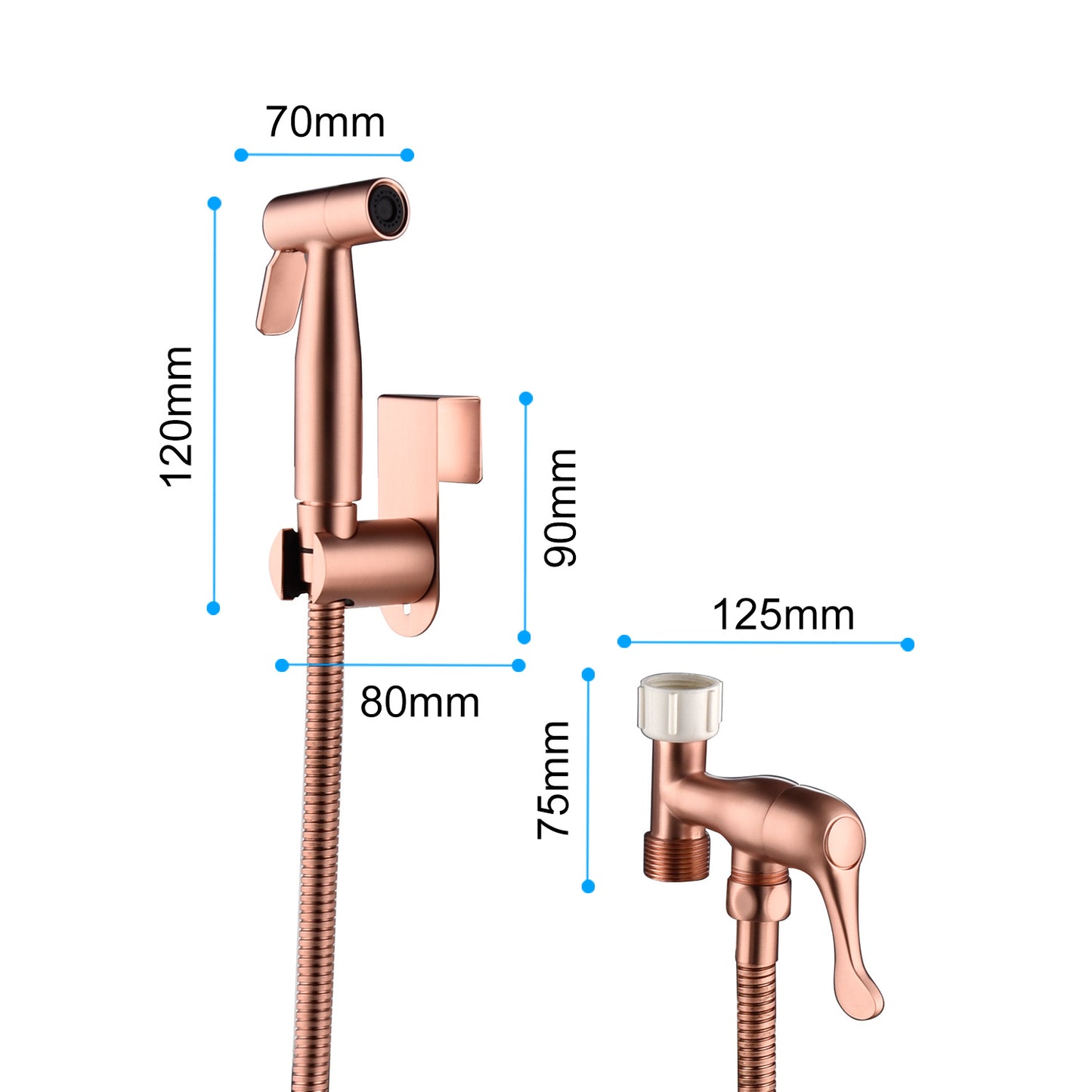 Stainless Steel Bidet Sprayer for Toilet - Handheld Cloth Diaper Sprayer - Bathroom Sprayer Kit with Hose - Easy Install - Great Water Pressure - Ideal for Bathing Pets, Feminine Hygiene