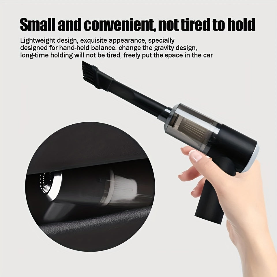 Handheld High Power Cordless Car Vacuum Cleaner - Portable and Rechargeable, Perfect for Easy Cleaning of Car Interior, Desktop, Sofa, Keyboard, Drawer, Crevices, and Small Spaces.