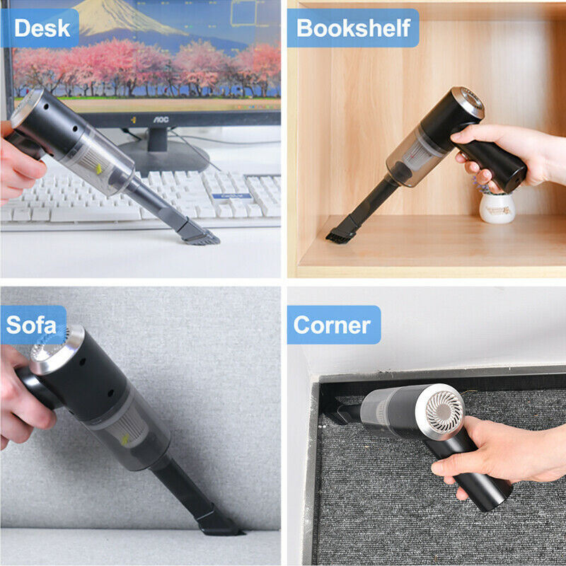 Handheld High Power Cordless Car Vacuum Cleaner - Portable and Rechargeable, Perfect for Easy Cleaning of Car Interior, Desktop, Sofa, Keyboard, Drawer, Crevices, and Small Spaces.