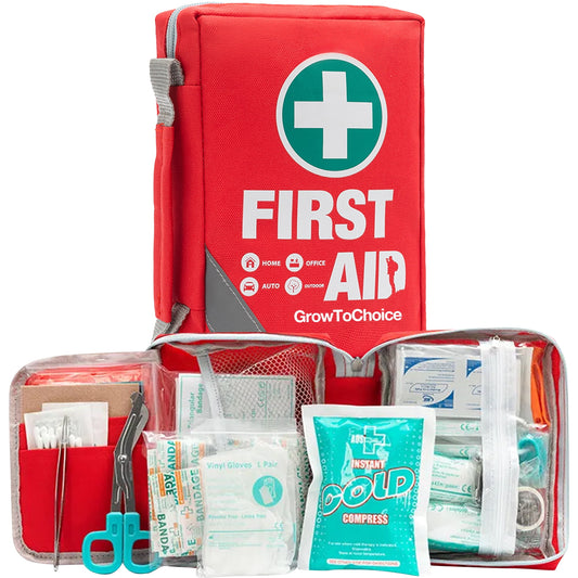 First Aid Kit Portable Emergency Medicine Bag First Aid Products for Minor Wound Care - Growtochoice LLC