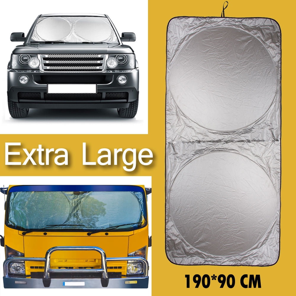Jumbo Car Windshield Sunshade,iClover Foldable Large Auto Windshields Blocks UV Rays Sun Visor Protector, Fits Almost Car,SUV,Pickup,Van,Truck(75"x35.4") - Growtochoice LLC